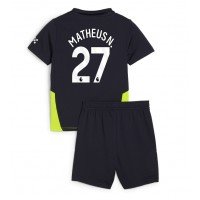 Camiseta Manchester City Matheus Nunes #27 Segunda Equipación Replica 2024-25 para niños mangas cortas (+ Pantalones cortos)